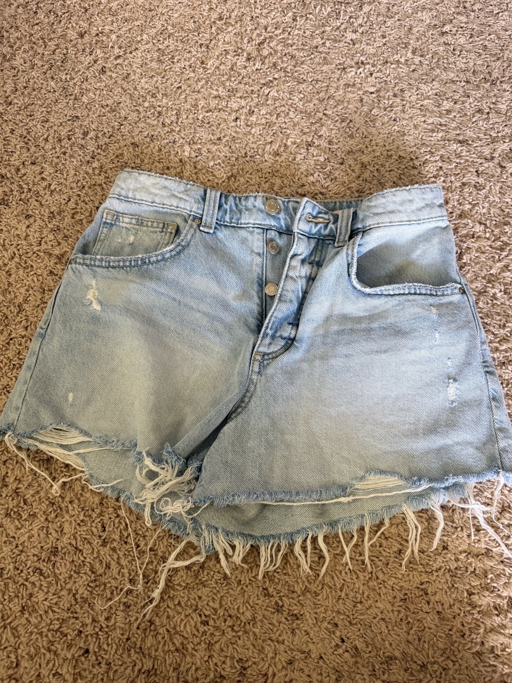 Light Blue Distressed Denim Women’s Shorts